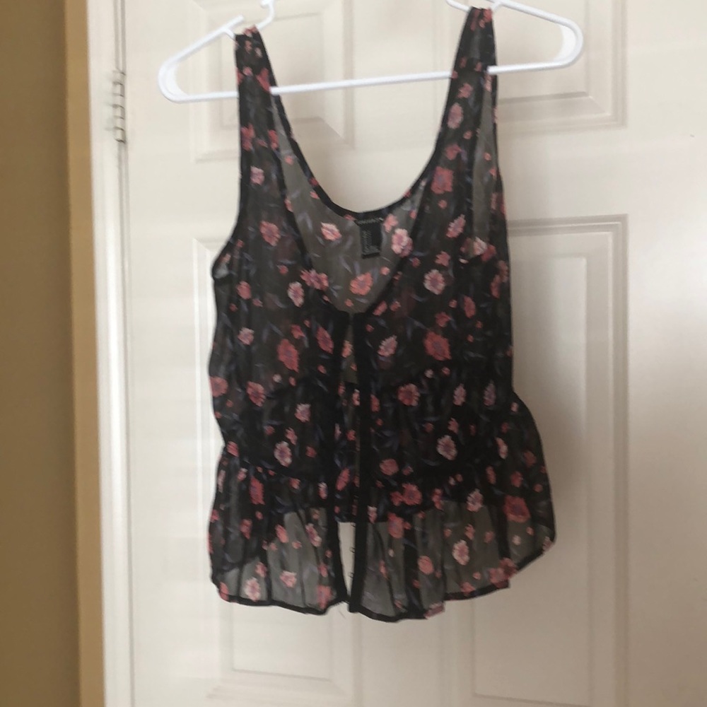 Forever 21 Sheer Floral Top Corset Bodice